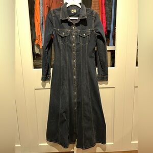 American Eagle Outfitters Dark Blue Long Sleeve Denim Dress